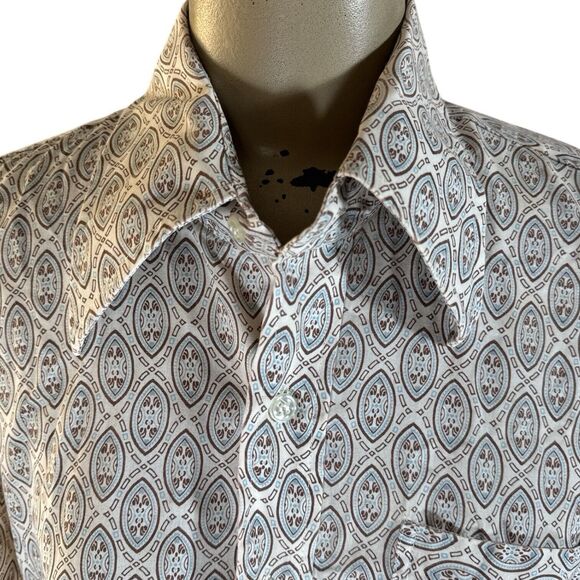VTG Jandy Place Bardon Big Collar Disco Shirt Men’s M Tribal Paisley - Picture 1 of 6